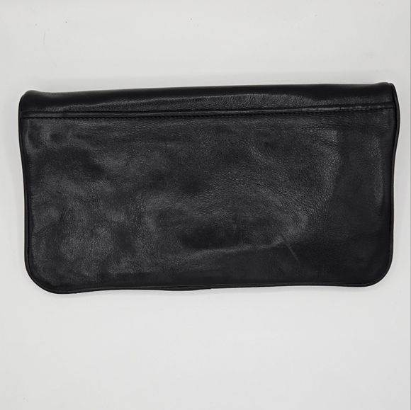Tory Burch black leather Reva clutch bag like new! EUC! Silver tone hardware. - Picture 4 of 10